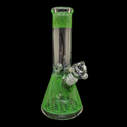 11" Glass Tobacco Water Pipe Beaker Bong Glass Bowl Green