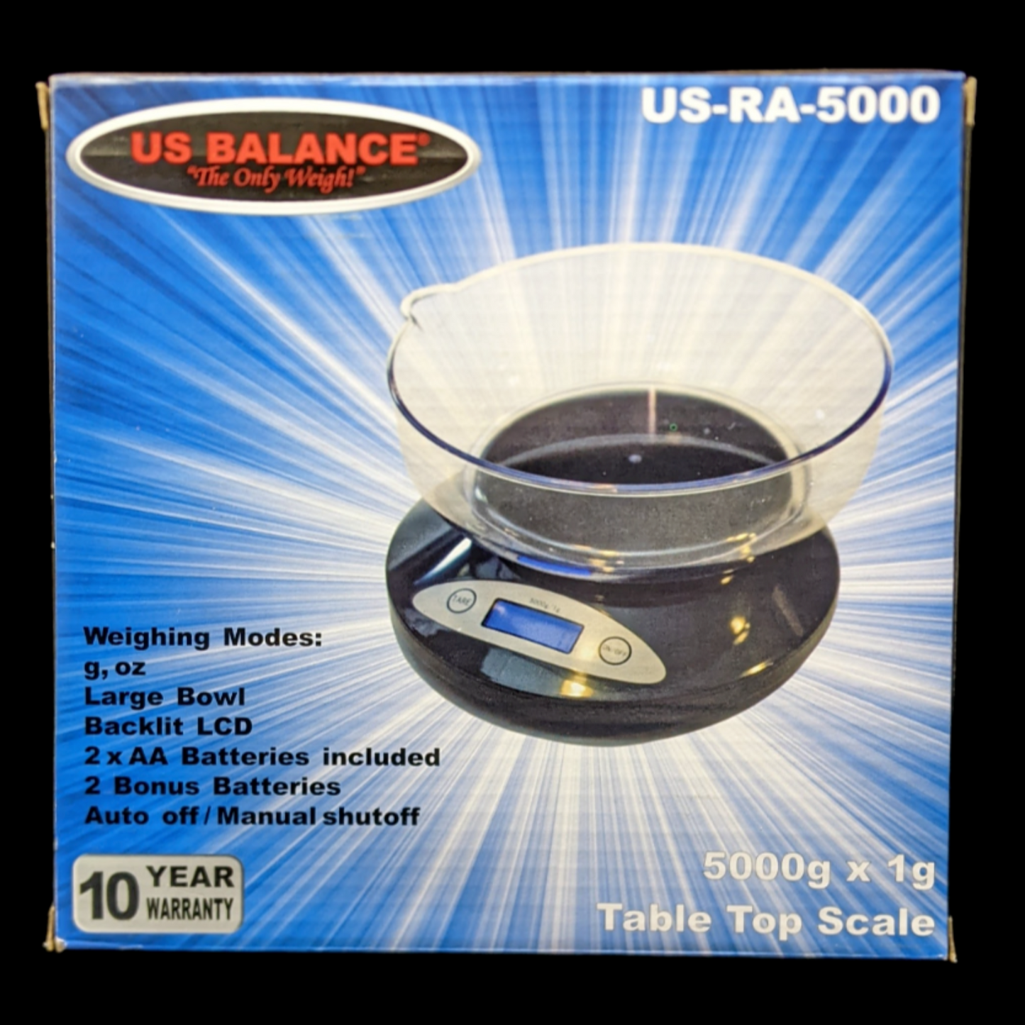 Table Top Digital Weight Scale US Balance US-RA-5000g x 1g Jewelry Diet Kitchen