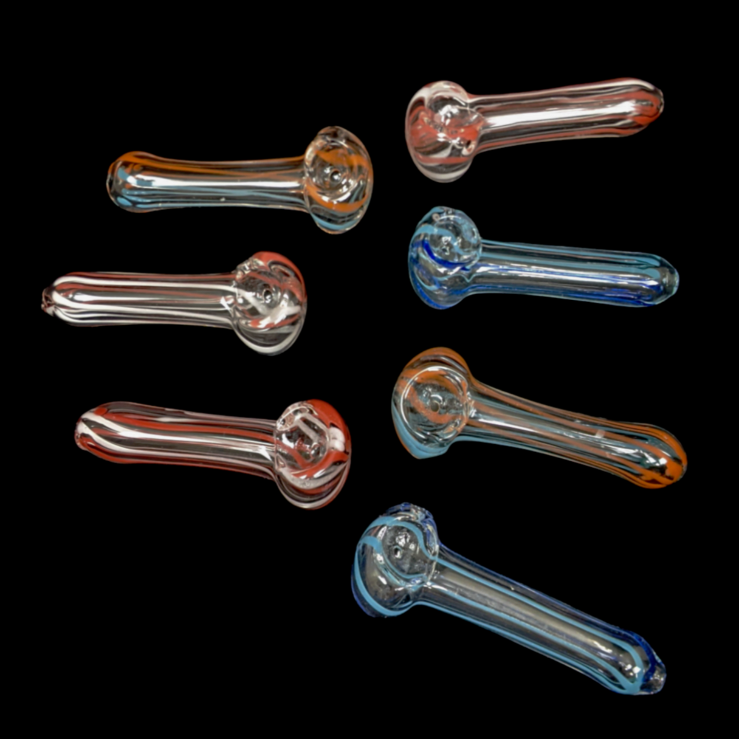 2.5"-3" Smoking Tobacco Hand Pipe Clear Glass Borosilicate Small Pipe & Bowl