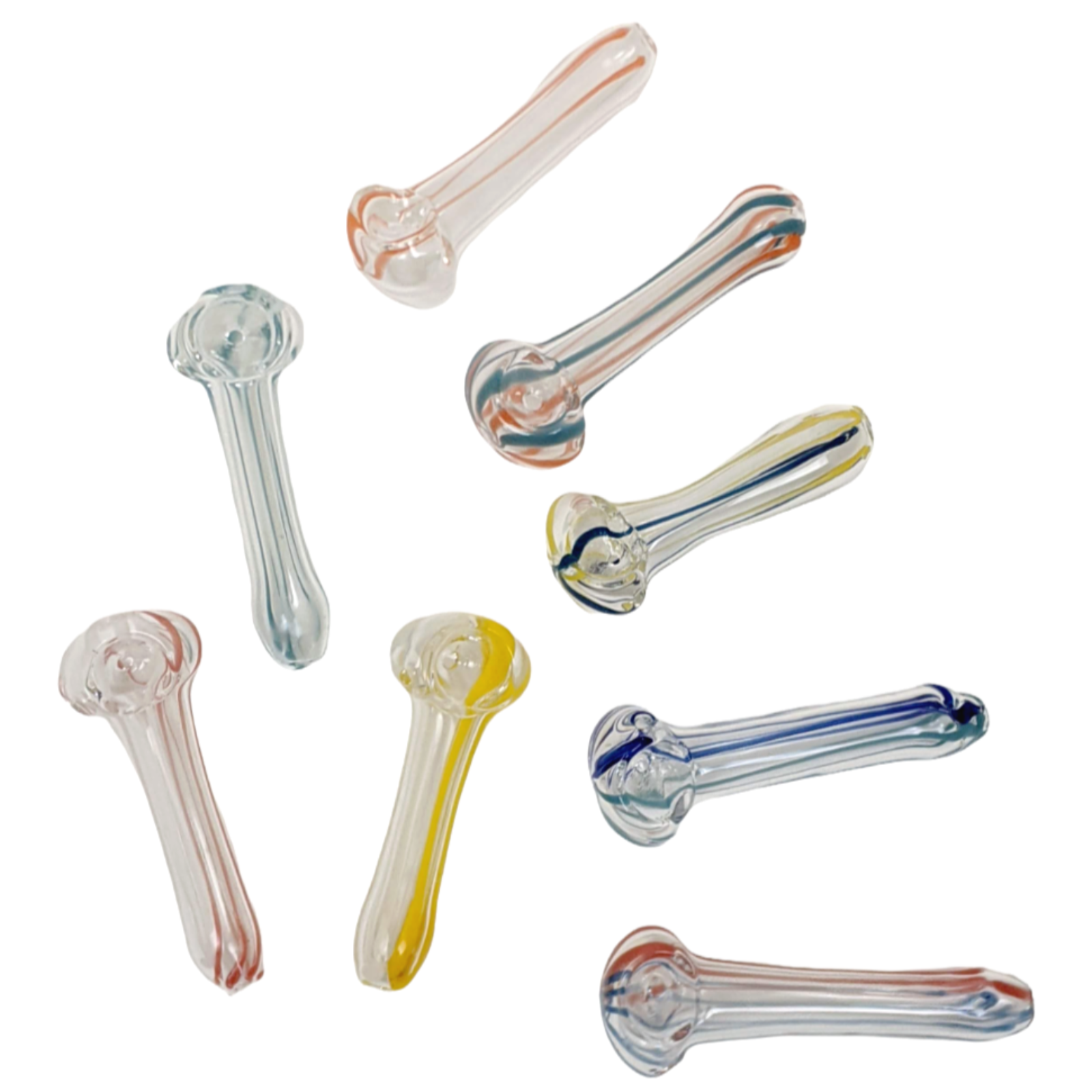 2.5"-3" Smoking Tobacco Hand Pipe Clear Glass Borosilicate Small Pipe & Bowl