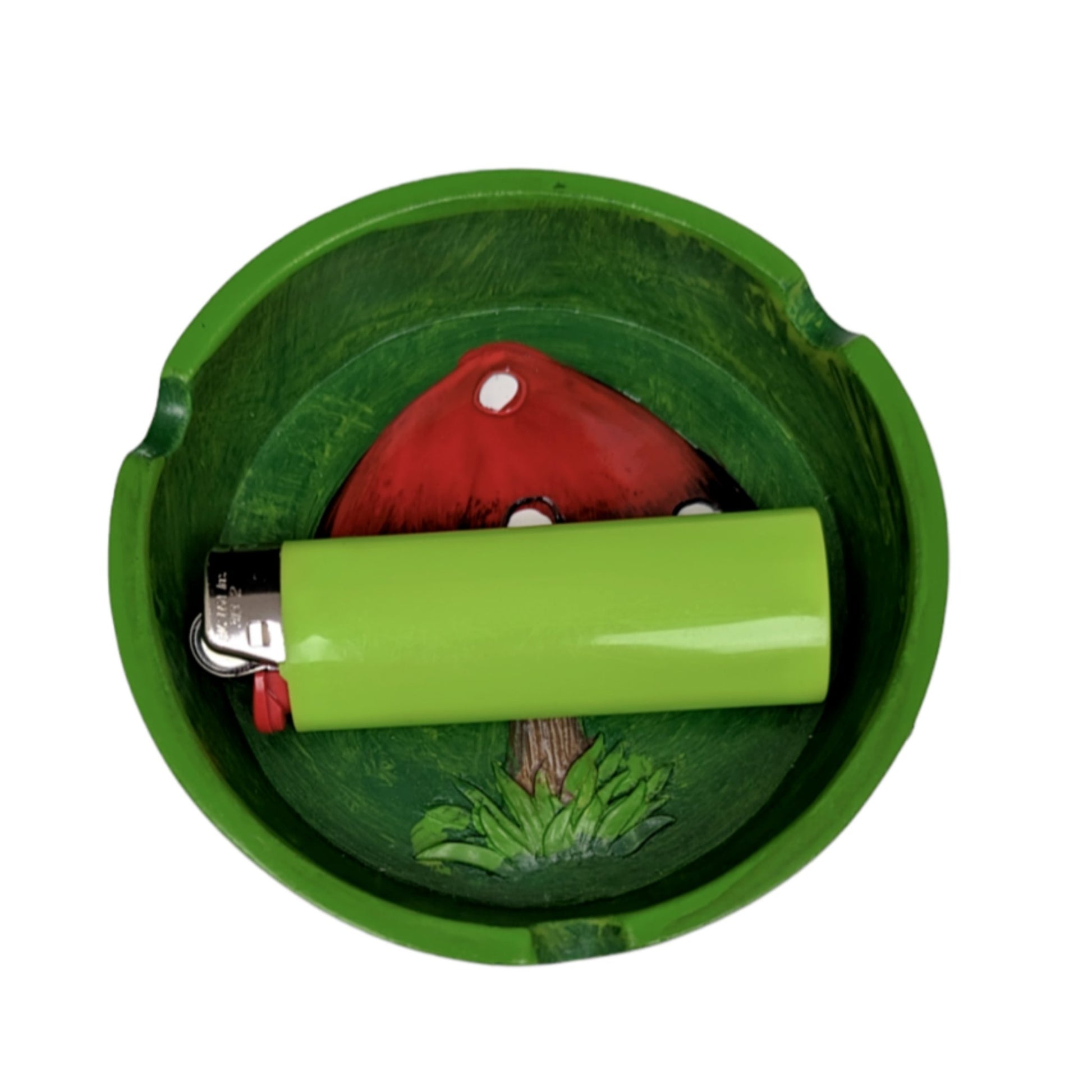 Ashtray Green Mushroom Design - Perfect Smoking Accessory - The Headed West Smoke Shop