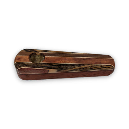 Wooden pipe with screen side view